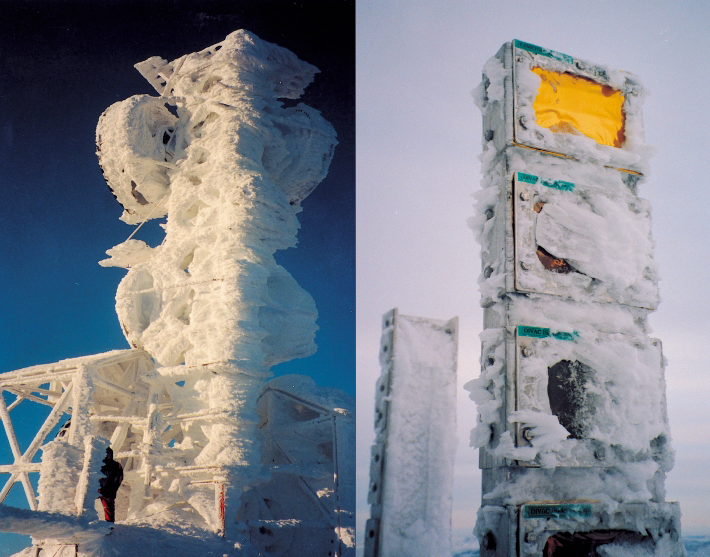 Bell Aliant communication station on Monkey Hill, Makkovik, Labrador was subject to experiments of ice phobic materials by C-CORE as part of the ESA Harsh Environments Initiative.